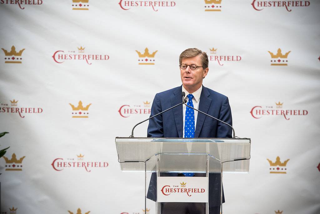 In remarks at the Chesterfield, President Vince Price outlined the value of Duke's investment in the Durham downtown.