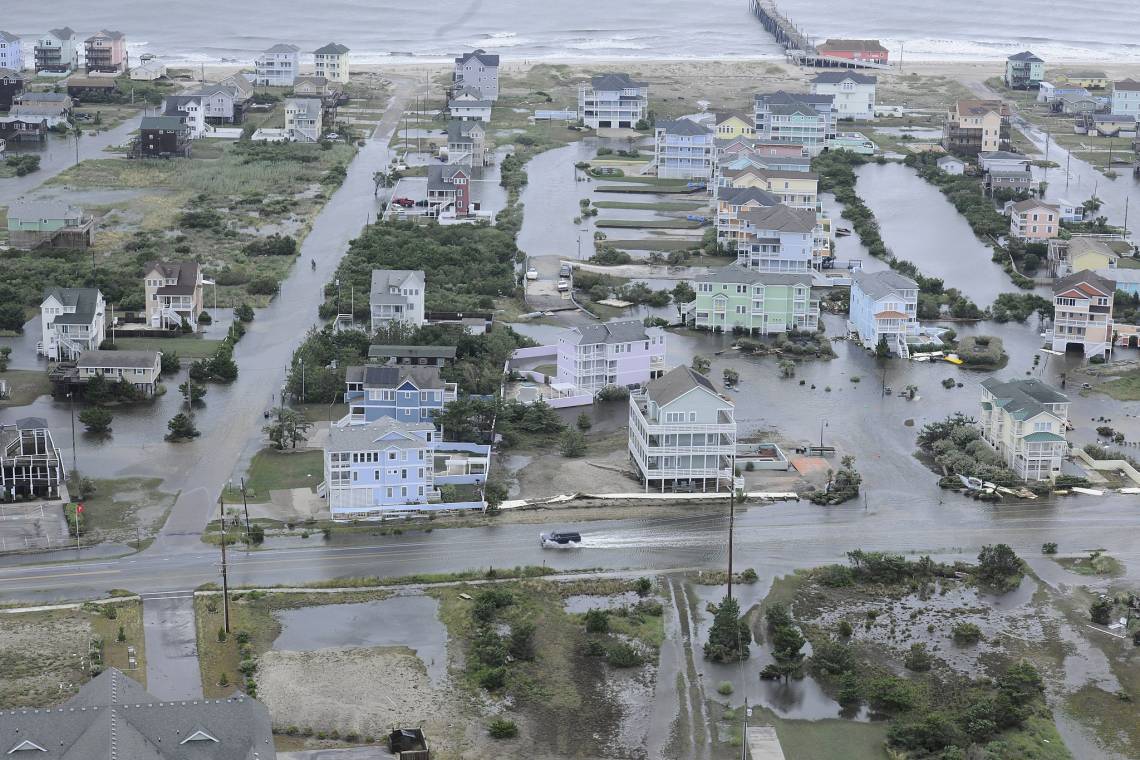 Flooding caused by Hurricane Arthur on the Outer Banks of North Carolina, July 4, 2014