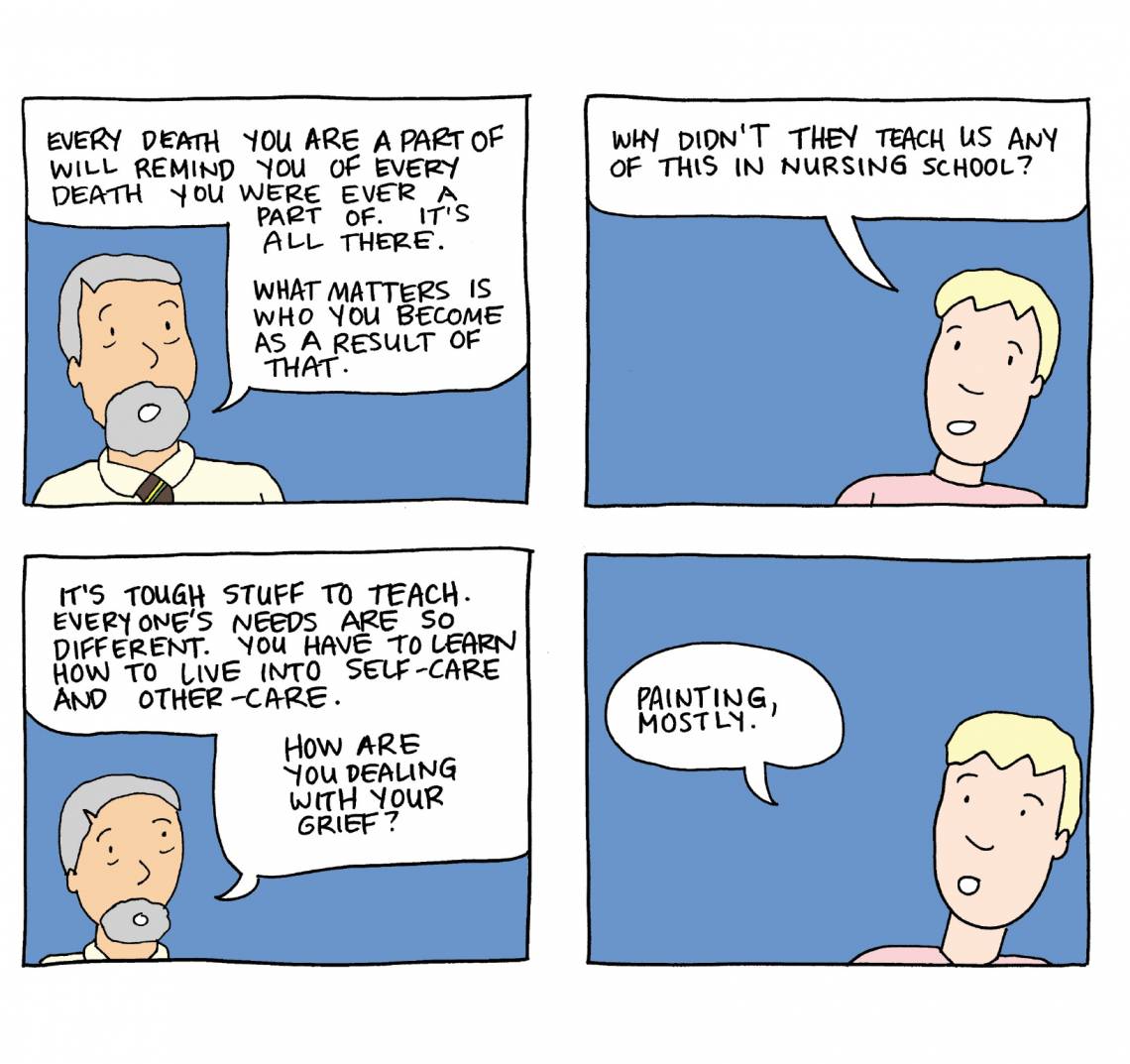 A comic panel from Taking Turns, a book by author and comic artist MK Czerwiec