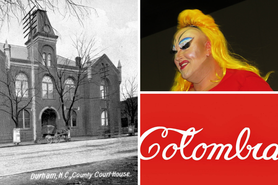 OLLI courses cover topics far, wide and interesting: From left, the first Durham County Courthouse, the cult film actor Devine, and art from Pop America.