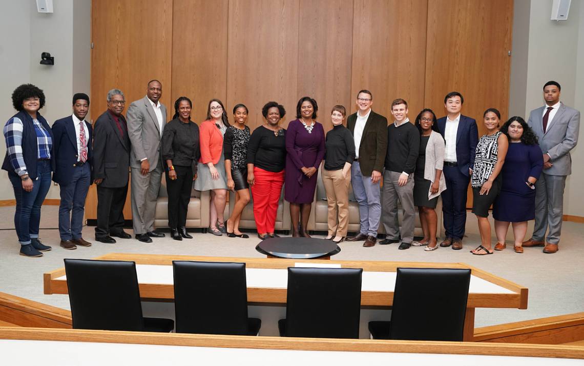 Members of the Samuel DuBois Center on Social Equity at Duke University pose for a picture during the Capital Matters: Race, Gender and Entrepreneurship Conference held in 2019. Photo courtesy of the Center.