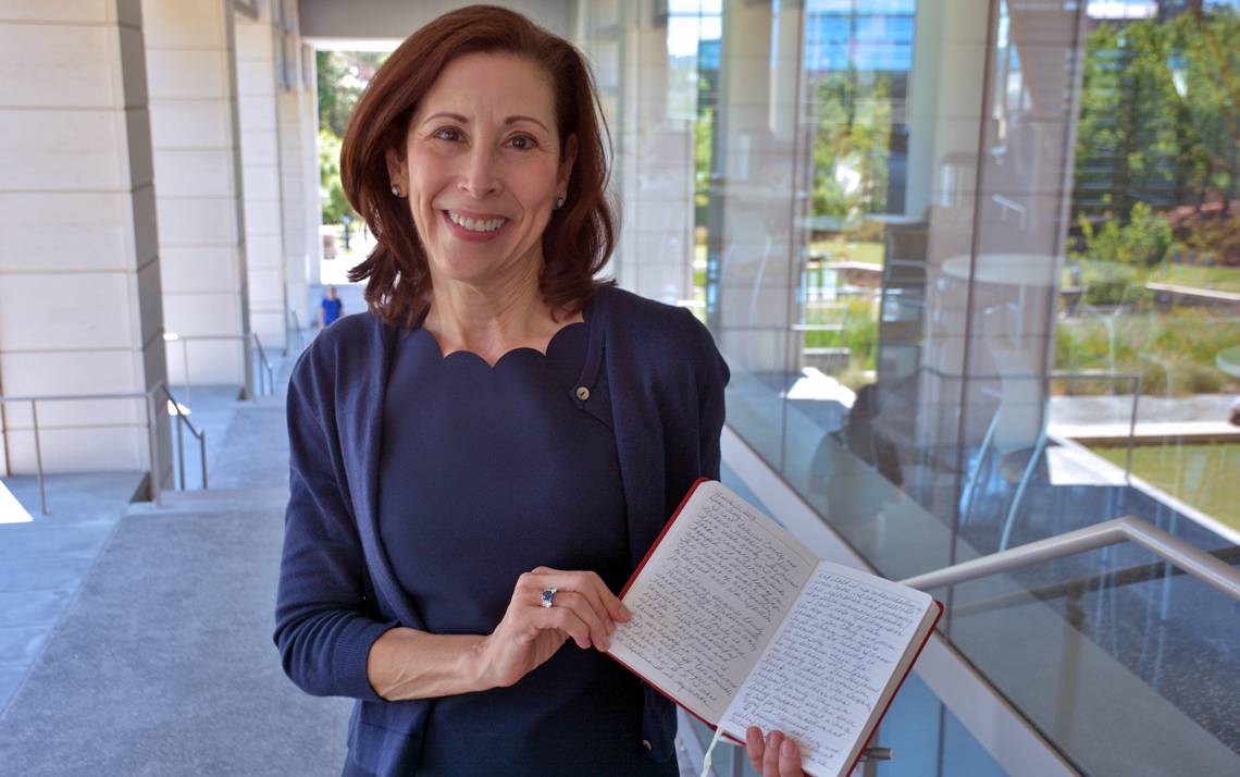 Elizabeth Ross, associate consulting professor in the Duke Doctor of Physical Therapy Program, shares a journal with her sister in which they share their successes, challenges and memorable moments. Photo by Jonathan Black.