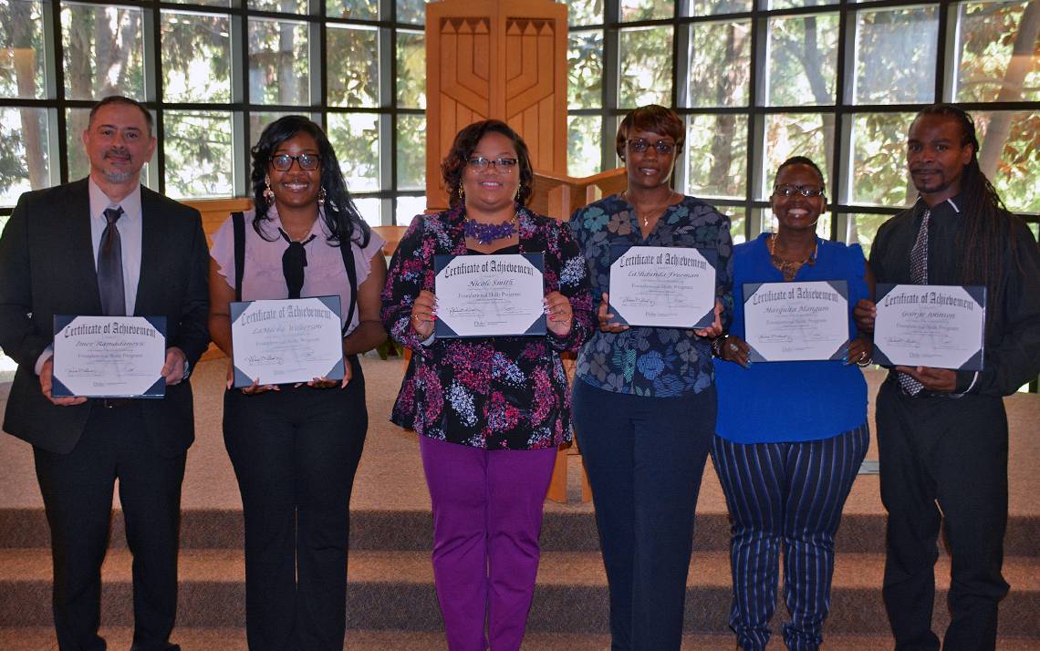 (Left to right) Imer Ramadanovic, Lamecka Wilkerson, Nicole Smith, LaShaunda Freeman, Marquita Mangum and George Johnson. Photo by Jonathan Black.