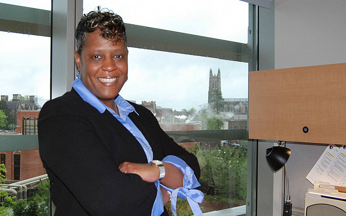 Tiwonda Johnson-Blount, administrative coordinator for Duke’s Medical Scientist Training Program, has earned a reputation as an adept workplace problem solver.