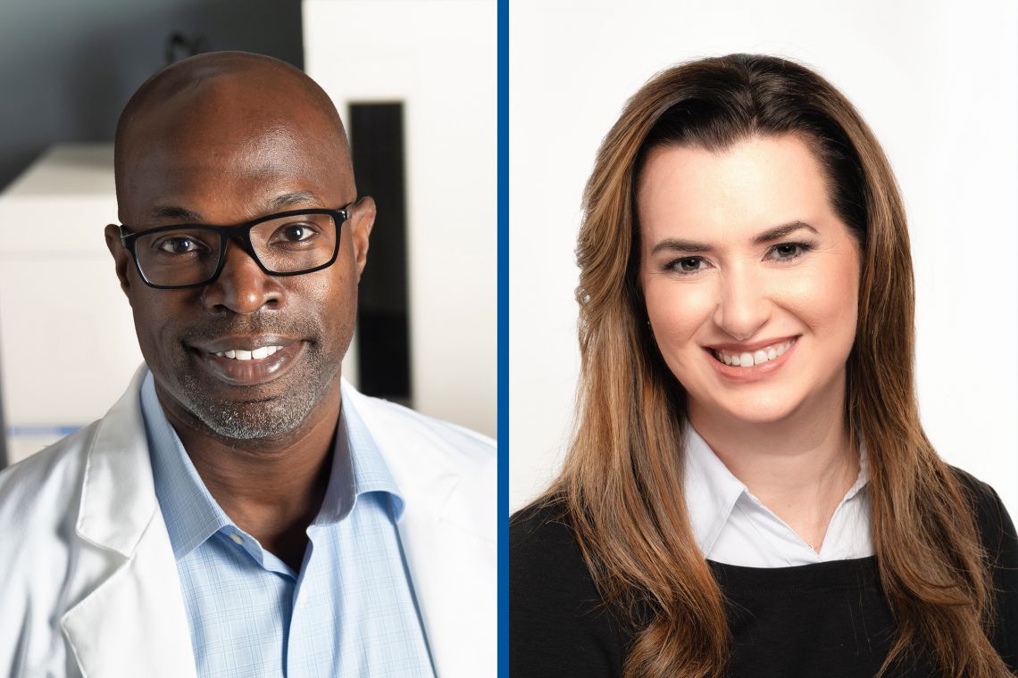 Kafui Dzirasa (left) and Amanda Randles have each been awarded a $3.5 million NIH grant. 