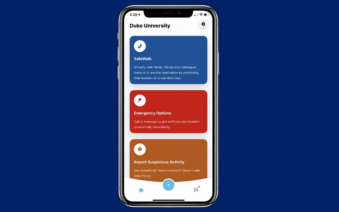 The new interface of the LiveSafe app.