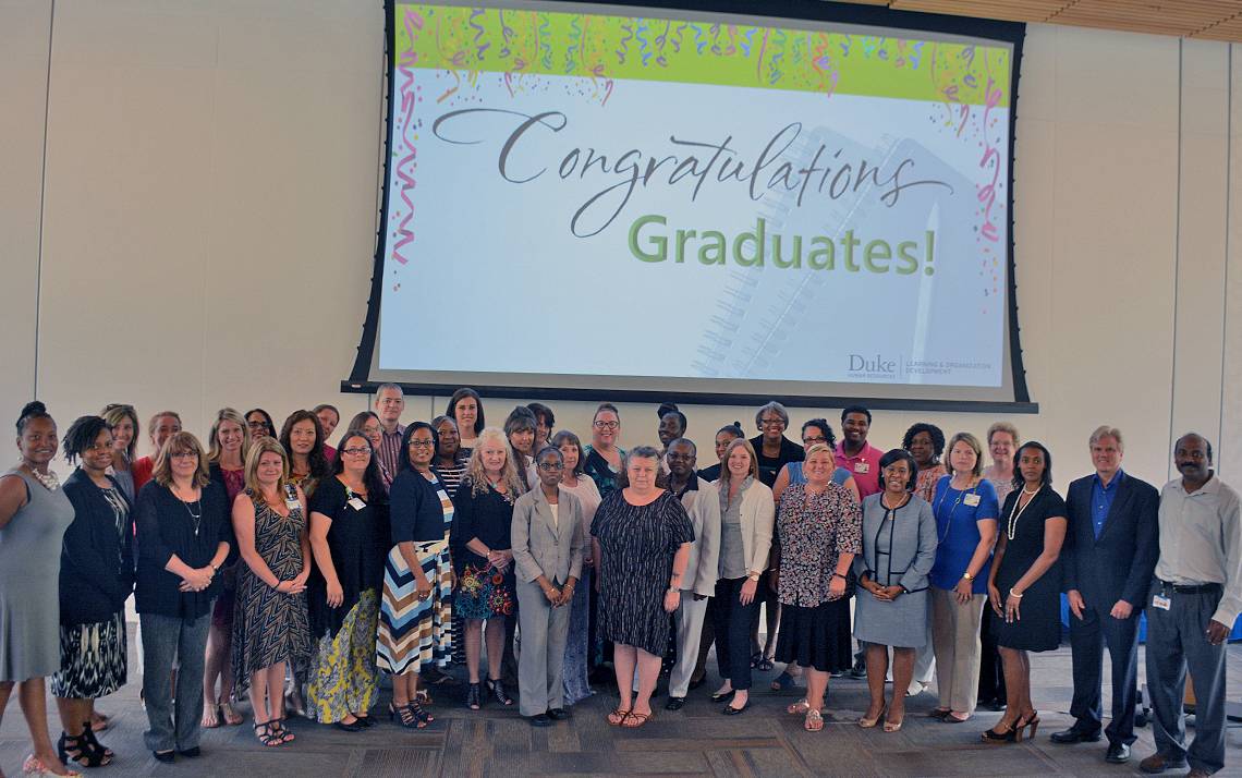 In all, 71 Duke employees received excellence certificates in one of seven disciplines from Learning & Organization Development.