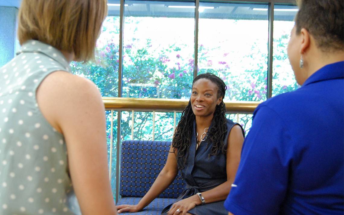 La Tondra Murray, center, gained valuable insights through a 360-degree evaluation. Photo by Stephen Schramm.