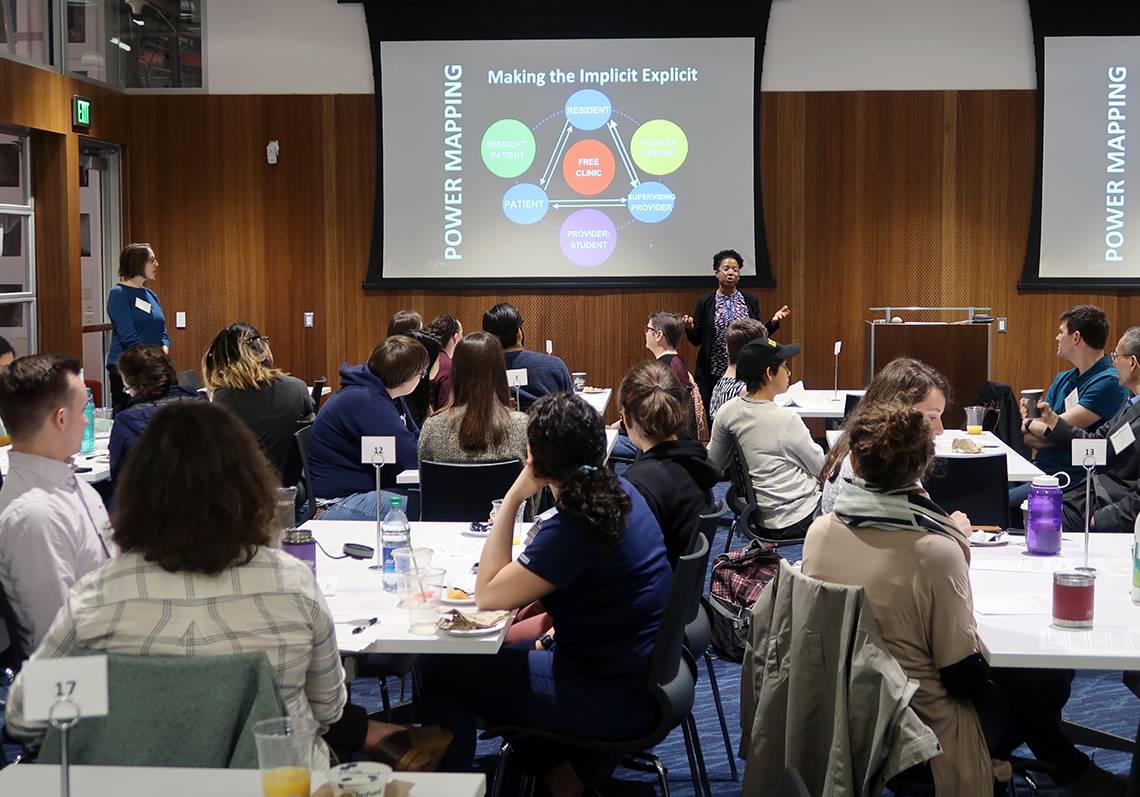 Lamercie Saint Hilaire leads a workshop on unconscious bias and approaches to allyship. (Photo: Kathy Neal)
