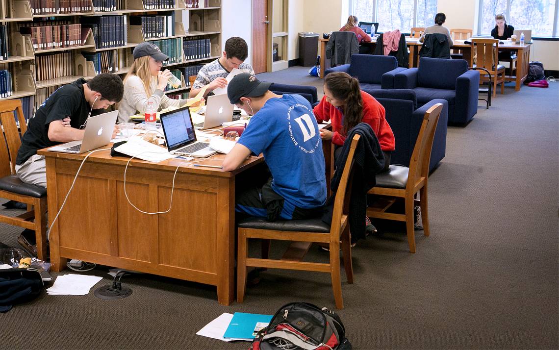 Students fill Perkins Library during the period before final exams. Photo courtesy of Duke Libraries.