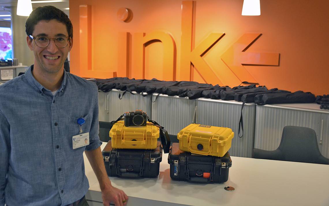 Matthew Ryan used the Link to rent a video camera for free. Photo by Jonathan Black.