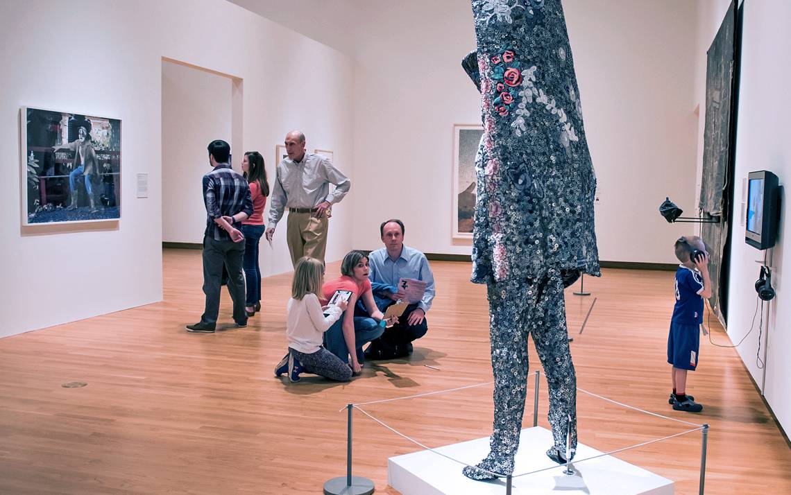 Visitors check out an exhibition at the Nasher Museum of Art. Photo courtesy of the Nasher Museum of Art.