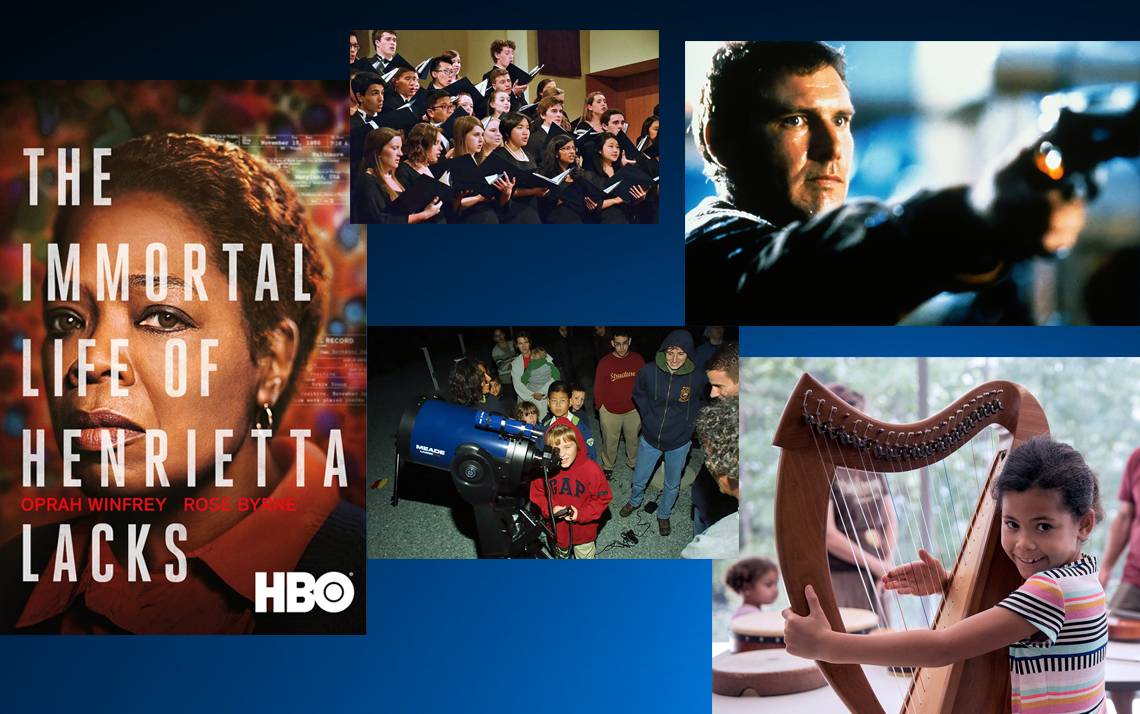 Clockwise from left: Movie poster for