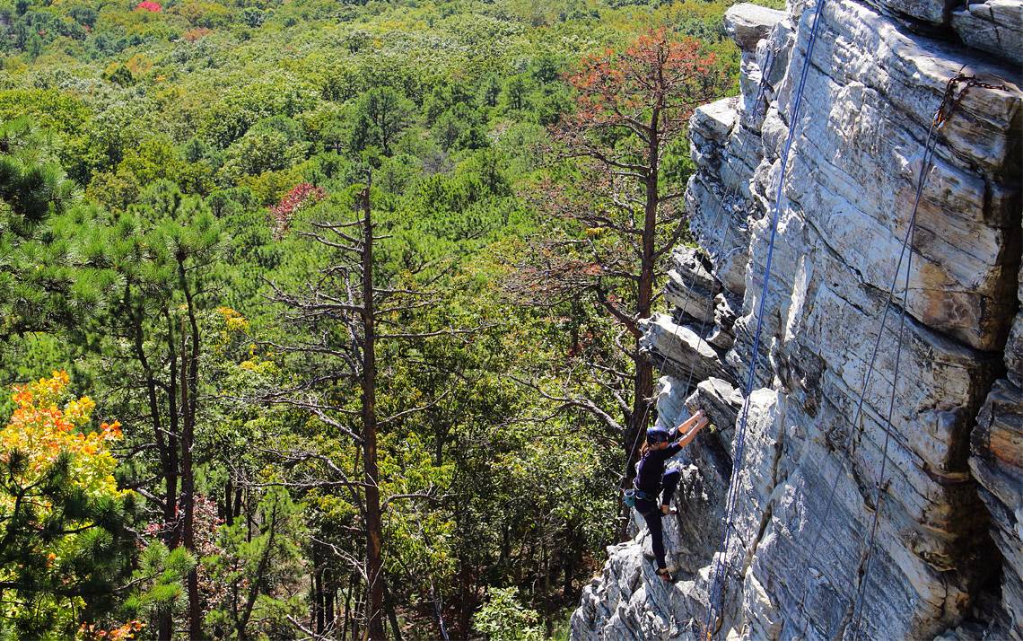 Duke Recreation & Physical Education offers a variety of land and water-based activities, including rock climbing, for Duke faculty, staff and students. Photo courtesy of Duke Recreation.