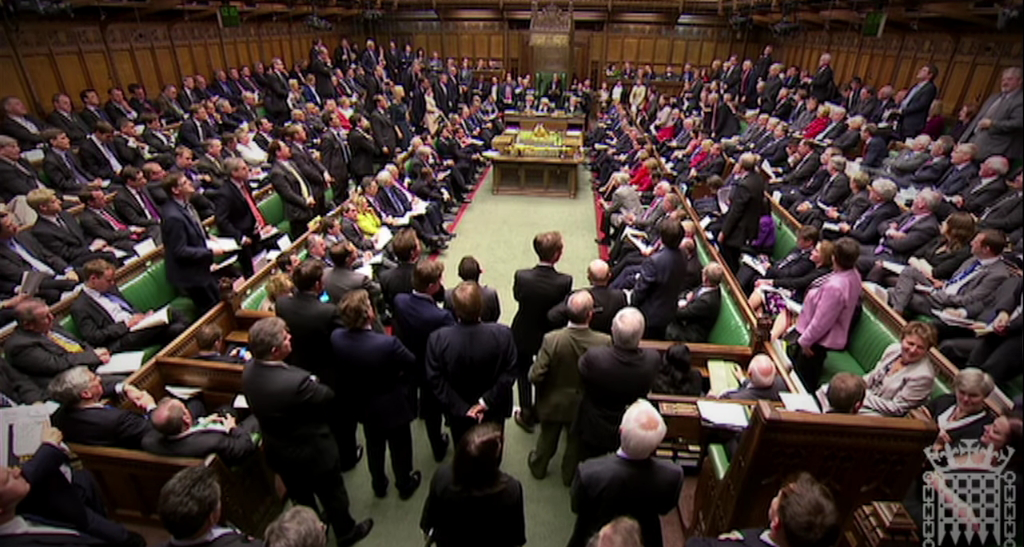 The British Parliament in session. Photo courtesy Wikimedia Commons.