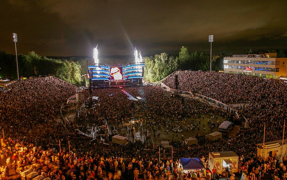 The Rolling Stones played at Brooks Field at Wallace Wade Stadium in 2005. Photo courtesy of University Communications.