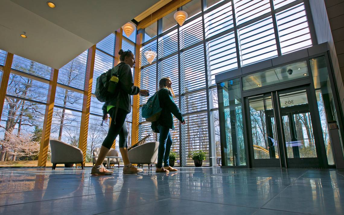 Students walk in the Student Wellness Center.
