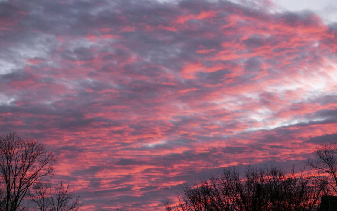 The sky at sunrise over Duke's campus. Photo courtesy of University Communications.