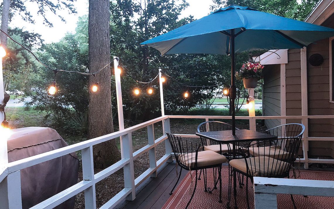 A quiet back porch.