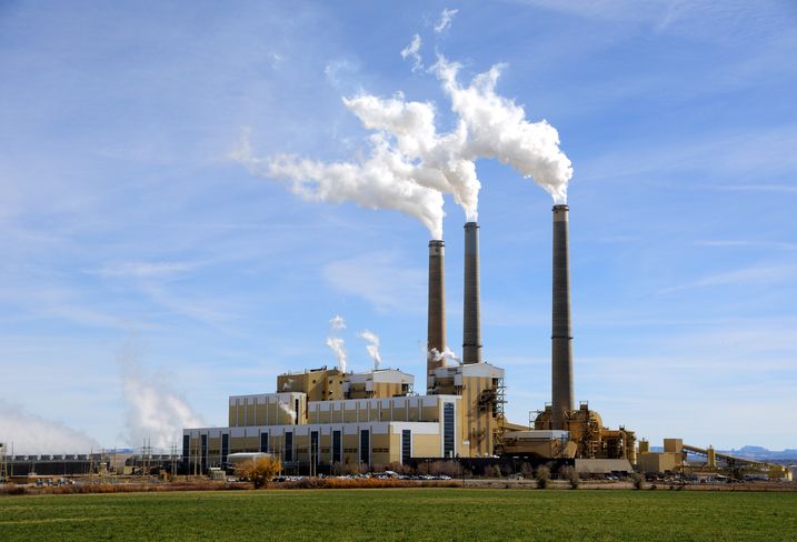 image of smoke coming from coal plant smokestack