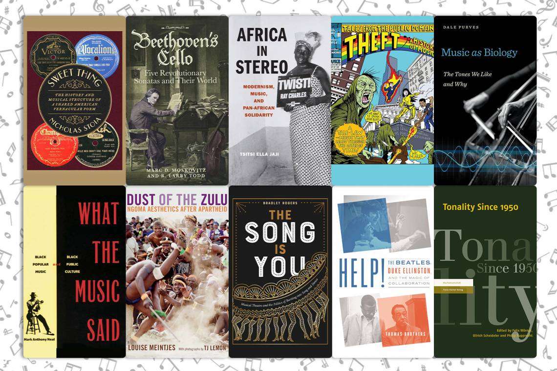 Collage of 10 book environment book covers from Duke authors