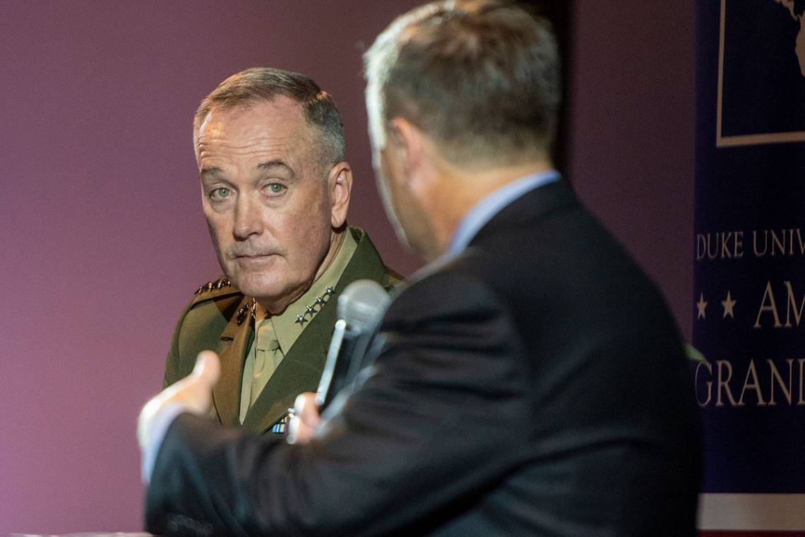 Gen. Joseph F. Dunford Jr. discusses the challenges facing the US military with Professor Peter Feaver.