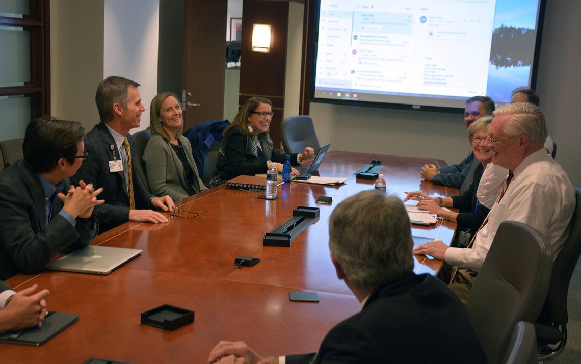 Members of Duke Health System's Quality System Committee brainstorm patient safety measures. Photo by Jonathan Black.