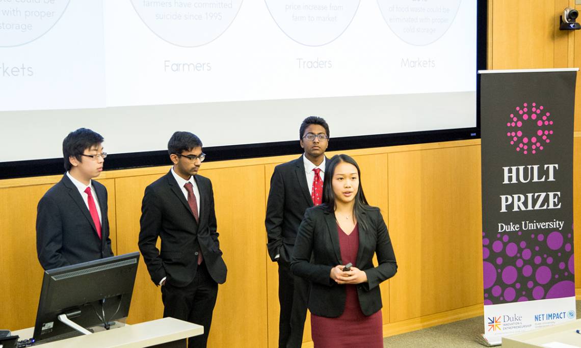 mPower presents its winning concept to ease food supply issues in India. Photo by Katherine Black