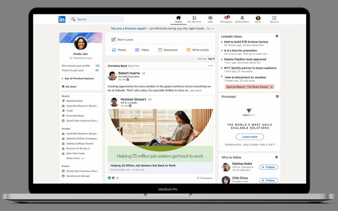 Use LinkedIn to build your network and advance your career. Photo courtesy of LinkedIn.