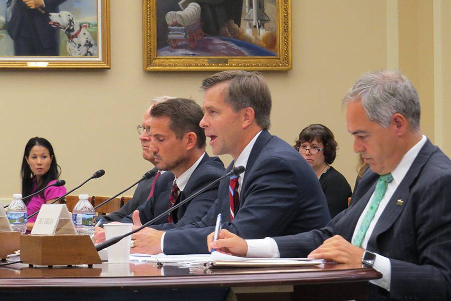 James Luther testifies before a congressional committee on oversight of federally funded research. Photo by Alyssa Dack.