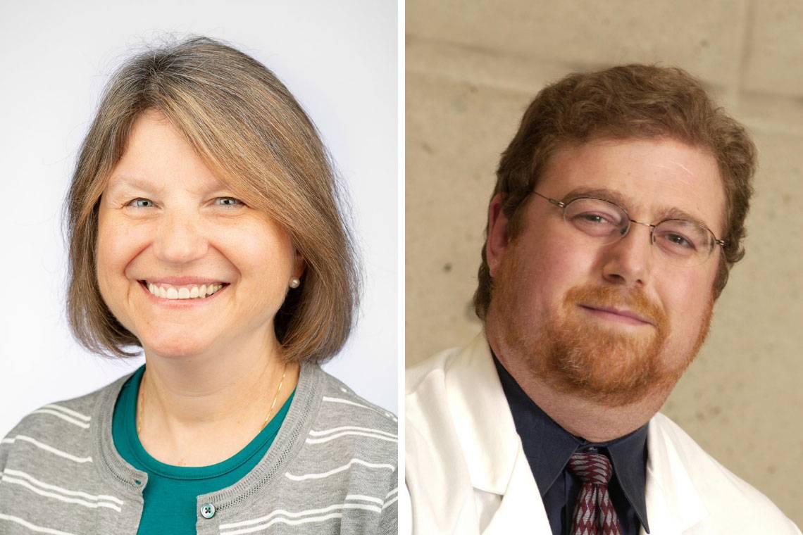 Provost Sally Kornbluth and Professor Bruce Sullenger