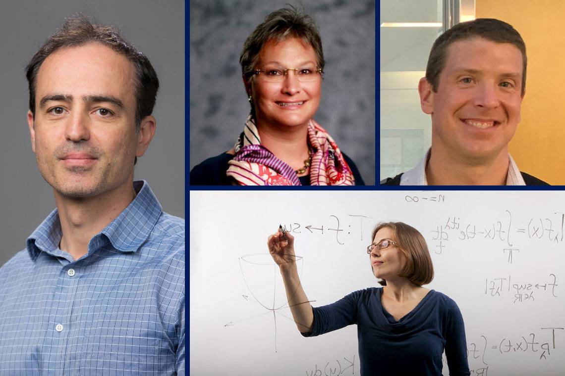 Early Career Award winners, clockwise from left: Nicolas Cassar, Tracey Yap, Michael Boyce and Lillian Pierce