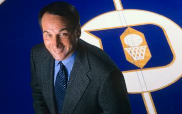 Coach K on his court.
