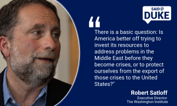 Said@Duke: Robert Satloff on Israel's Election