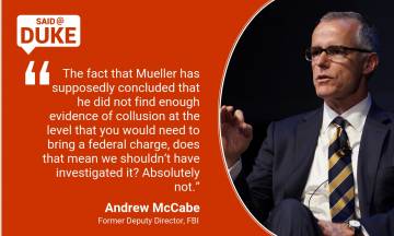 Andrew McCabe on The FBI, Trump, Mueller