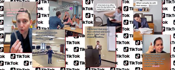 Splices of screenshots from Aaron Dinin's TikTok account