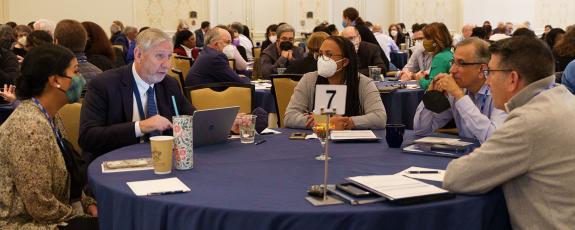 duke staff and administrators share what their units are doing to advance racial equity during the discussion Monday. Photo by John West/Trinity College.