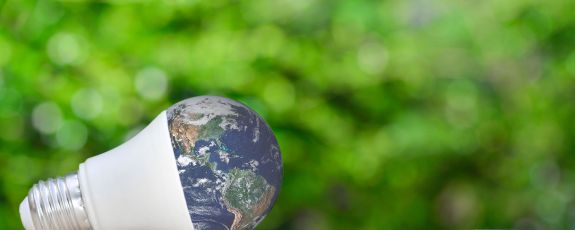 stock image of the earth as a lightbulb