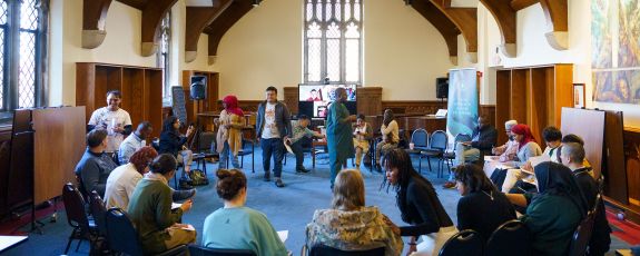 Young leaders from different faiths meet in the Divinity School's York Room.