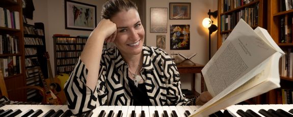 Literature professor Maya Kronfeld teaches courses at the intersection of literature, philosophy and jazz. Photo by Shaun King, Trinity College communications