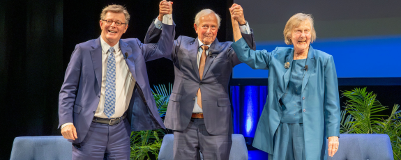 President Vincent Price with former Duke presidents Richard Brodhead and Nannerl Keohane.