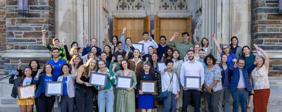 Climate award winners, 2024 in front of Duke Chapel.