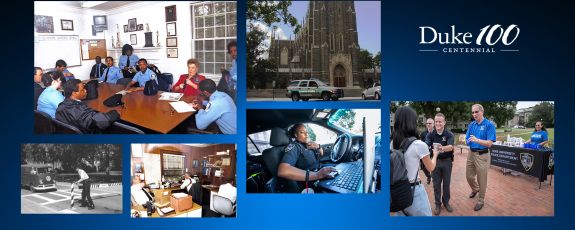 A collage of Duke Police photos through the last 50 years.