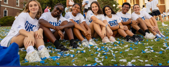 Duke students on East Campus