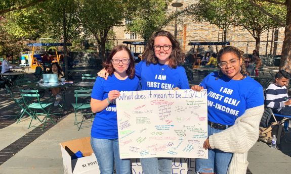 Three members of the DukeLIFE student organization on campus