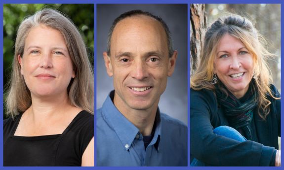 A collage of headshots of Emily Bernhardt, Drew Shindell and Anne Yoder