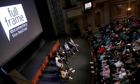 panel discussion before a large audience at Full Frame Documentary Film Festival
