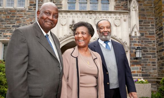 Gene Kendall, Wilhelmina Reuben Cooke and Nathaniel White at the celebration of the "First Five"