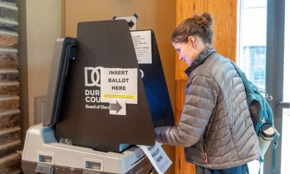 Early voter at Karsh