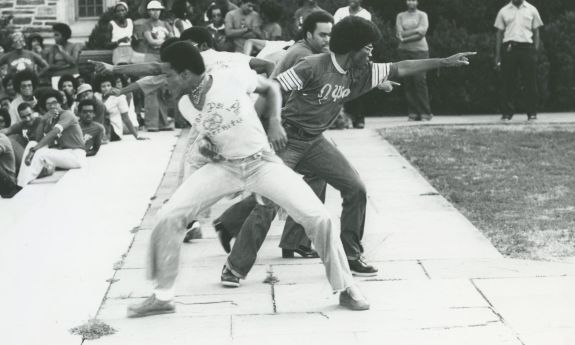 Omega Psi Phi initiation at Duke in 1978.